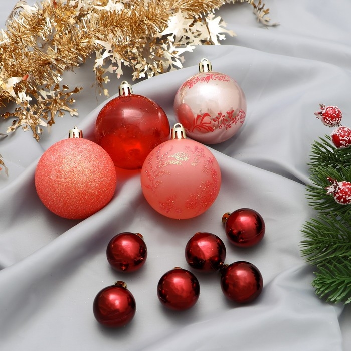 Набор шаров пластик d-6 и 2,5 см, 21 шт &laquo;Каникулы&raquo; ассорти грация, мишура 1 м, микс