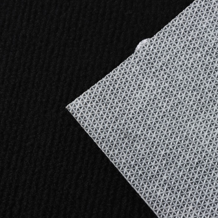 Коврик придверный Доляна Sweet home, 50&times;80 см, влаговпитывающий, светящийся в темноте, цвет чёрный