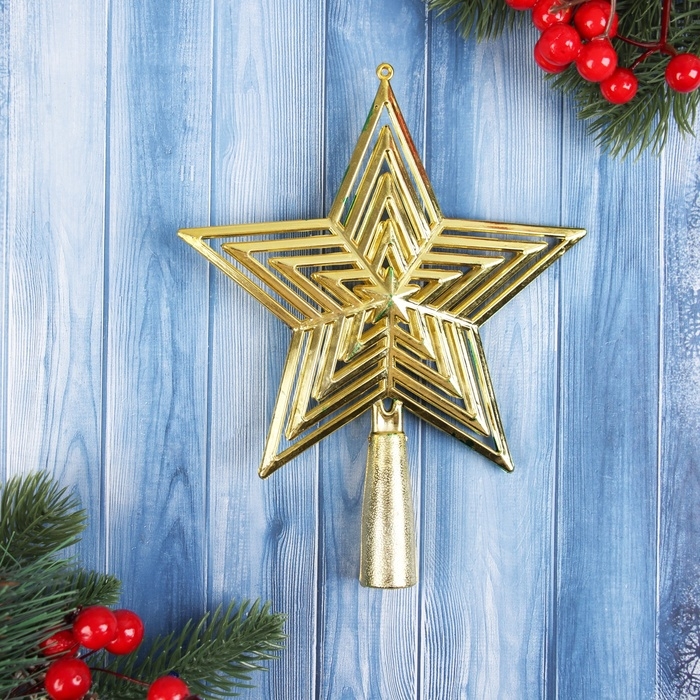 Наконечник "Звезда объём колор" 18х14 см, золотисто-зелёный