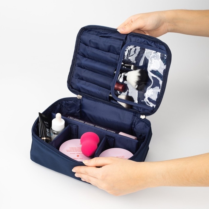 Косметичка дорожная на молнии, цвет синий Косметичка дорожная на молнии, цвет синий