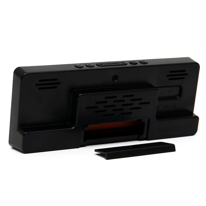 Часы настольные электронные: будильник, термометр, календарь, USB, 15х6.3 см, зеленые цифры