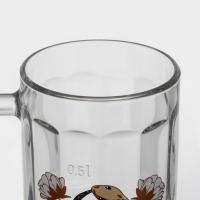 Кружка стеклянная для пива «Золотые змейки», 500 мл, МИКС Кружка стеклянная для пива «Золотые змейки», 500 мл, МИКС