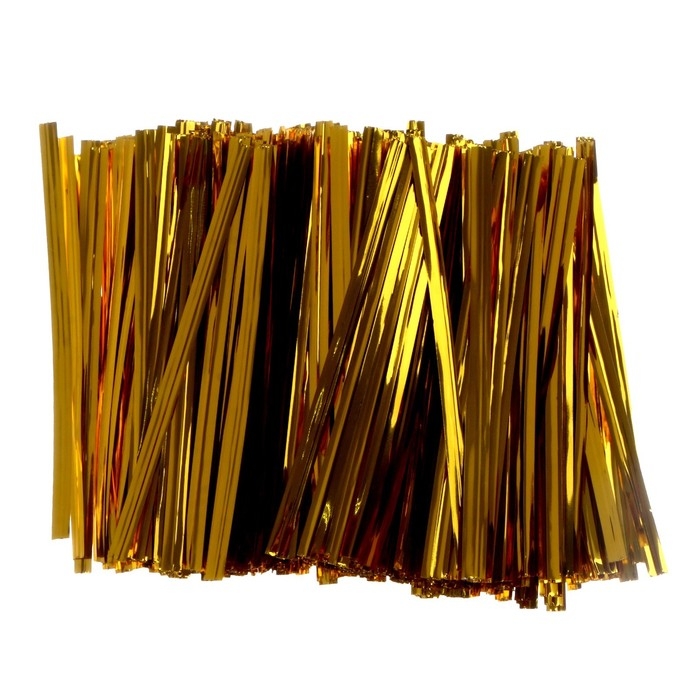 Клип-лента, набор 500 шт., длина 1 шт. &mdash; 8 см, цвет золотой