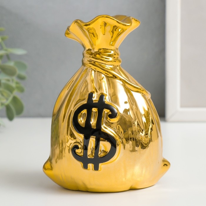 Копилка керамика "Мешок с долларом" МИКС 12х10х6,5 см