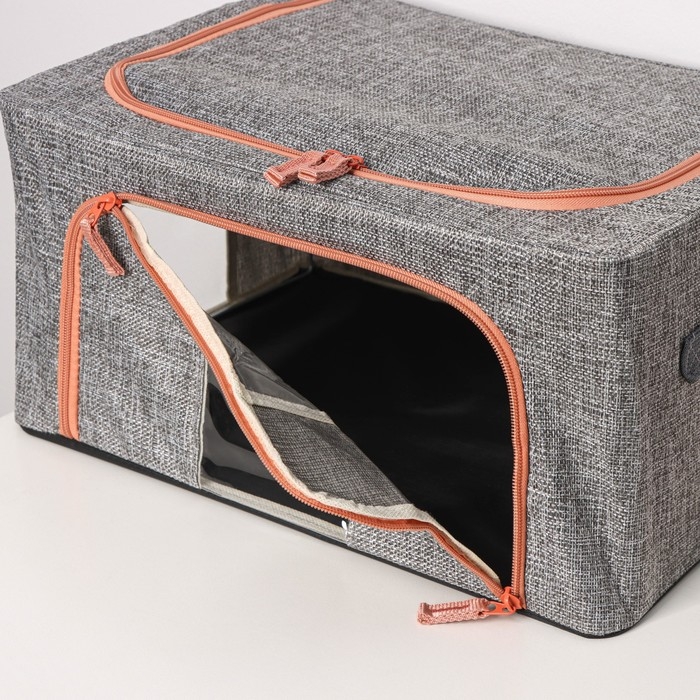 Кофр для хранения вещей Доляна &laquo;Моне&raquo;, 39&times;29&times;20 см, цвет серый