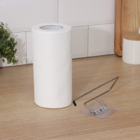 Салфетки в рулоне многоразовые безворсовые в наборе с держателем Доляна, 100 шт, 20&times;20 см, цвет белый