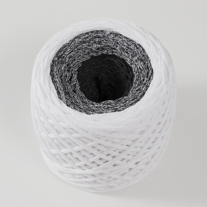 Хлопковый шнур 3 мм 220м/240&plusmn;5 гр Градиент (белый/графит)