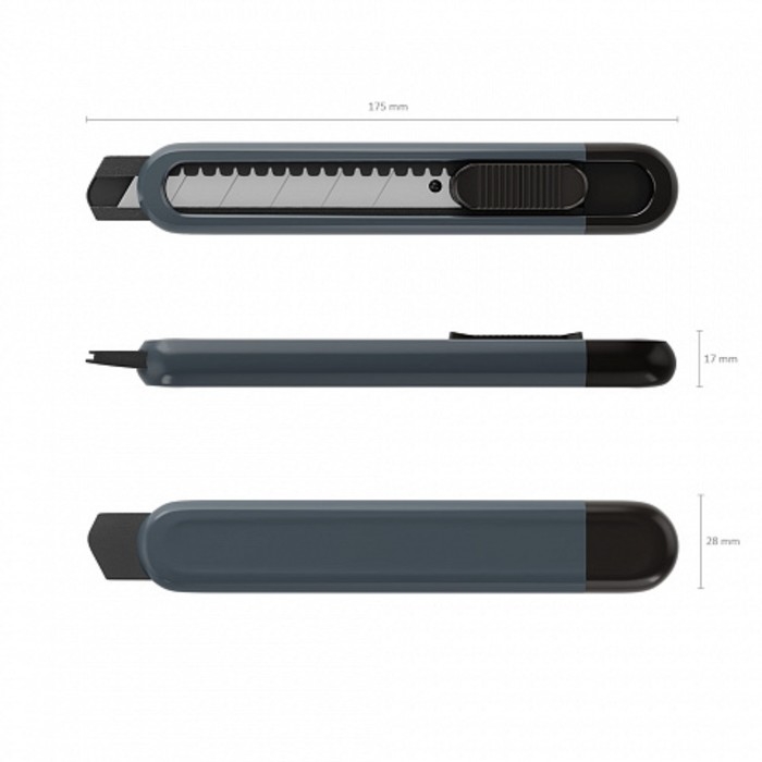 Нож канцелярский 18мм, ErichKrause "Butterfly Classic", с автоматической фиксацией лезвия, серый