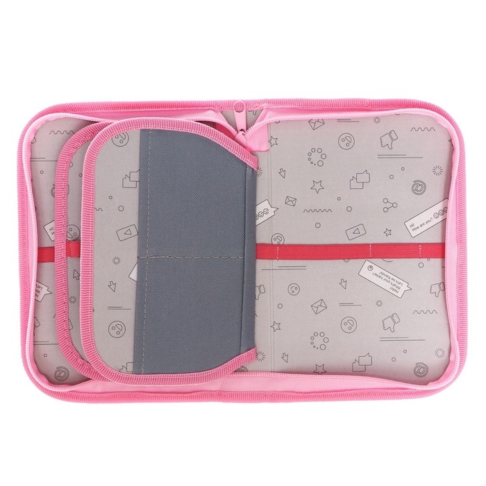 Пенал 3 секции, вкладка внутри, 140 х 210 х 40 мм, тканевый, Calligrata TOP Block Пенал 3 секции, вкладка внутри, 140 х 210 х 40 мм, тканевый, Calligrata TOP Block "Фламинго"