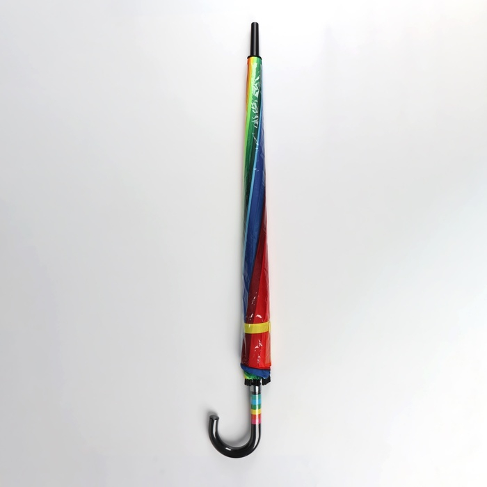 Зонт - трость полуавтоматический &laquo;Радуга&raquo;, эпонж, 16 спиц, R = 61/70 см, D = 140 см, разноцветный