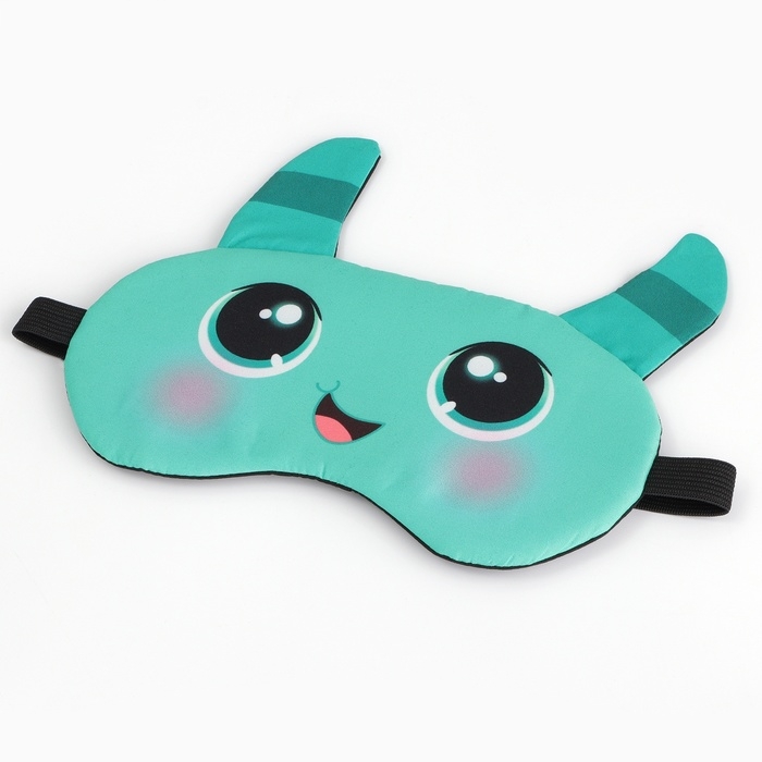 Маска для сна с ушками «Монстрик», 19.3 х 15 см, цвет бирюзовый Маска для сна с ушками «Монстрик», 19.3 х 15 см, цвет бирюзовый