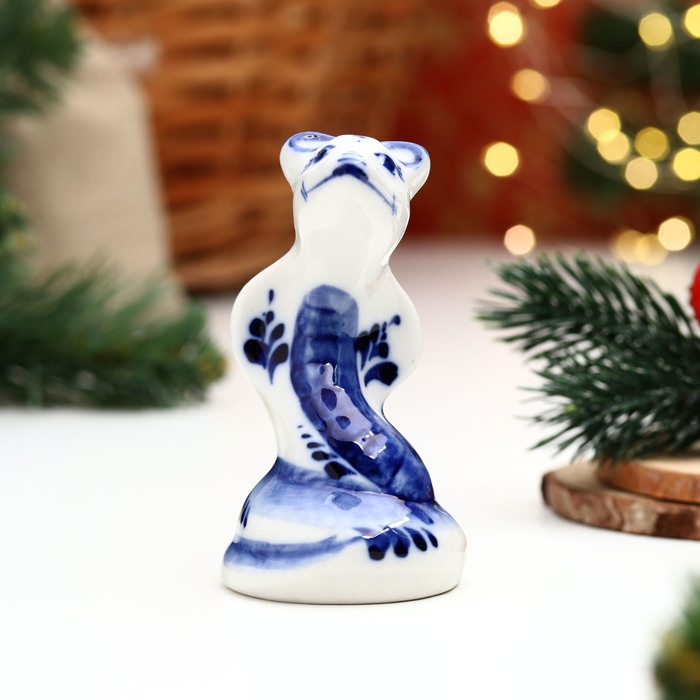 Сувенир Сувенир "Змейка Маша", 10 х 5 см, гжель