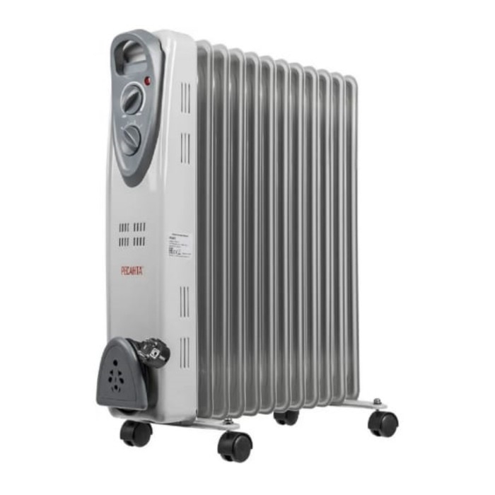 Масляный обогреватель Масляный обогреватель "Ресанта" ОМ-12Н, 2500 Вт, 12 секций, 25 м², белый