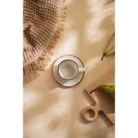 Чайная пара фарфоровая SL Home &laquo;Волна в камне&raquo;, 2 предмета: чашка 200 мл, блюдце d=12,5 см, цвет белый