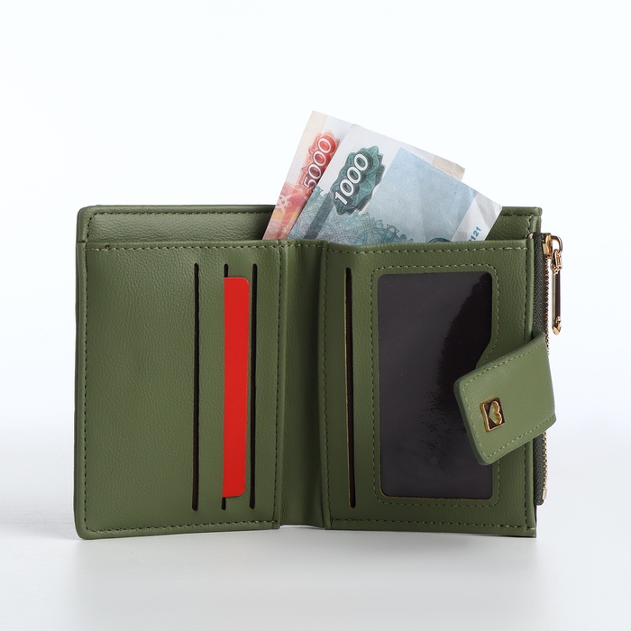 Кошелёк женский на кнопке, цвет зелёный Кошелёк женский на кнопке, цвет зелёный