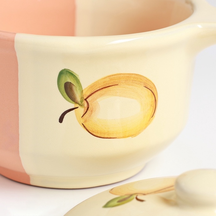 Бульонница с крышкой "Псковская" 0,5л / 11,5х13см, персиковый поцелуй