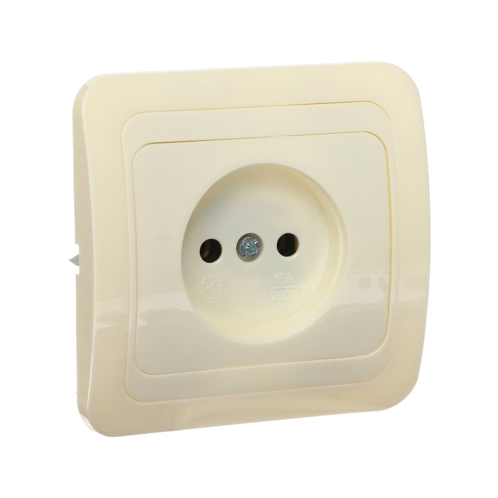 Розетка одноместная Luazon Lighting Розетка одноместная Luazon Lighting "Орион", 10 А, скрытая, без з/к, бежевая