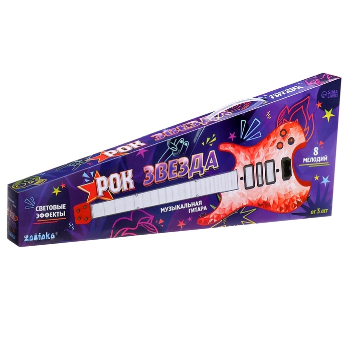 Музыкальная гитара «Рок звезда», звук, свет, цвет красный Музыкальная гитара «Рок звезда», звук, свет, цвет красный