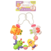 Растяжка на коляску/кроватку &laquo;Обезьяна и друзья&raquo;, 4 игрушки, цвет МИКС, Крошка Я