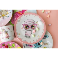 Тарелка керамическая Доляна «Котик», d=17,5 см, цвет белый Тарелка керамическая Доляна «Котик», d=17,5 см, цвет белый