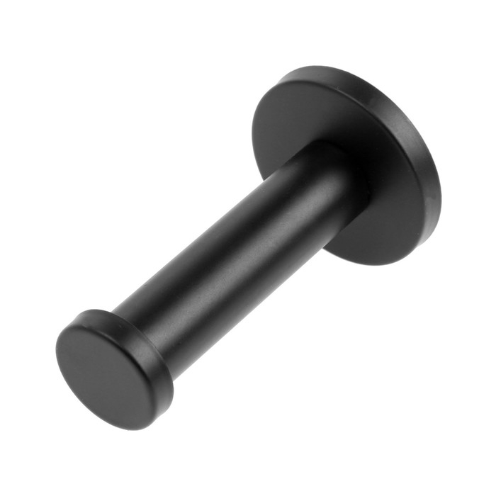 Крючок мебельный ТУНДРА TKO011, однорожковый, 16х70 мм, черный, 10 шт