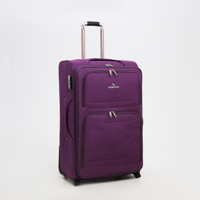 Чемодан большой 95 л (L), отдел на молнии, с расширением, кодовый замок, 3 колеса, 2 наружных кармана, цвет фиолетовый Чемодан большой 95 л (L), отдел на молнии, с расширением, кодовый замок, 3 колеса, 2 наружных кармана, цвет фиолетовый