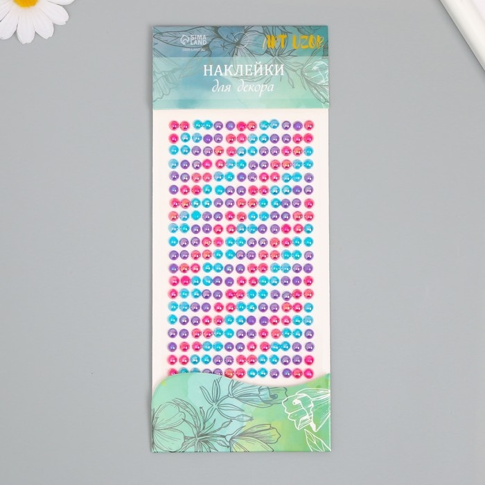 Наклейка пластик стразы Наклейка пластик стразы "Градиент розово-голубой" 24,6х10 см