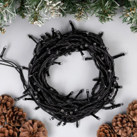 Гирлянда &laquo;Нить&raquo; 10 м, IP44, тёмная нить, 100 LED, свечение синее, 8 режимов, 220 В