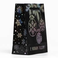 Пакет голографический вертикальный «С Новым годом», S 12 х 15 х 5.5 см , Новый год Пакет голографический вертикальный «С Новым годом», S 12 х 15 х 5.5 см , Новый год