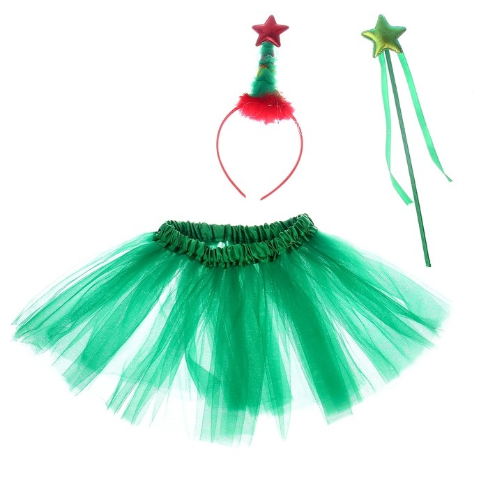 Карнавальный набор «Ёлочка», 3 предмета: ободок, жезл, юбка, 3-5 лет Карнавальный набор «Ёлочка», 3 предмета: ободок, жезл, юбка, 3-5 лет