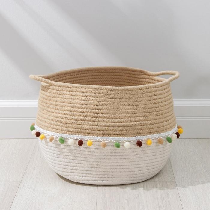 Корзина для хранения плетёная с ручками ручной работы Доляна «Вори», 39×29×23 см, цвет белый Корзина для хранения плетёная с ручками ручной работы Доляна «Вори», 39×29×23 см, цвет белый