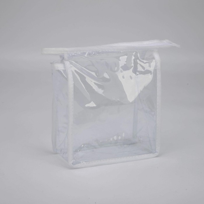 Косметичка на молнии, цвет белый/прозрачный Косметичка на молнии, цвет белый/прозрачный