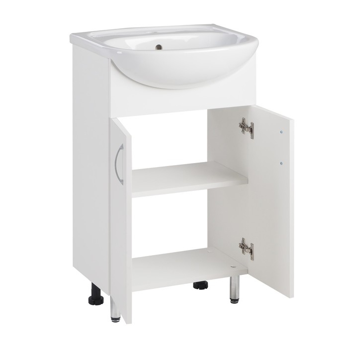 Комплект мебели: Тумба белая + раковина "Уют - 500", 50 х 41,7 х 81 см