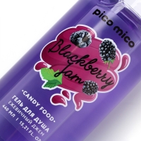 Гель для душа женский, 440 мл, аромат ежевичного джема, PICO MICO