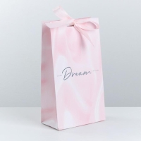 Пакет подарочный с лентой, упаковка, &laquo;Мечтай&raquo;, 13 х 23 х 7 см