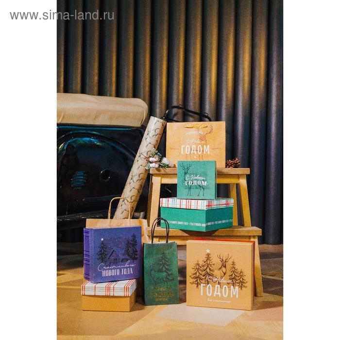 Набор подарочных коробок 5 в 1 &laquo;С новым годом&raquo;, 14 х 14 х 8 - 22 х 22 х 12 см, Новый год