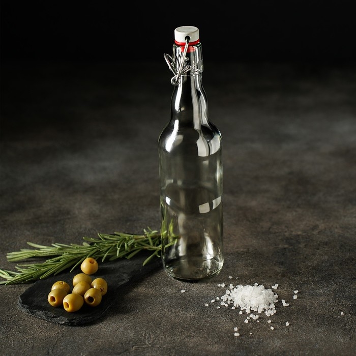 Бутылка бугельная, 500 мл, с пробкой, цвет прозрачный Бутылка бугельная, 500 мл, с пробкой, цвет прозрачный