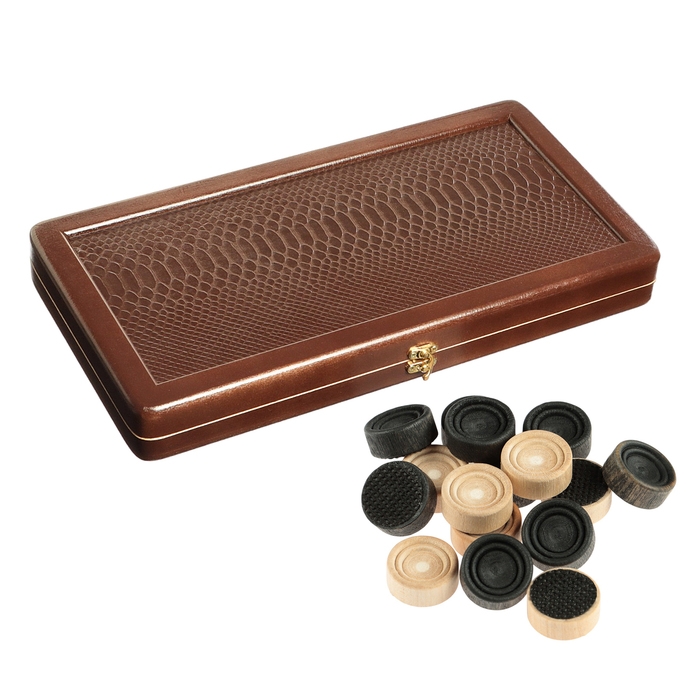 Нарды деревянные, настольная игра, 40 х 40 см, кожа, коричневые Нарды деревянные, настольная игра, 40 х 40 см, кожа, коричневые