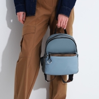 Рюкзак женский из искусственной кожи, косметичка, OTARA, цвет голубой/коричневый Рюкзак женский из искусственной кожи, косметичка, OTARA, цвет голубой/коричневый