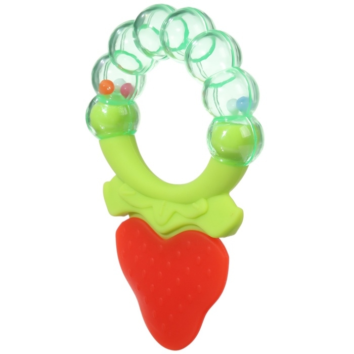 Прорезыватель силиконовый «Клубничка», с погремушкой, Крошка Я Прорезыватель силиконовый «Клубничка», с погремушкой, Крошка Я