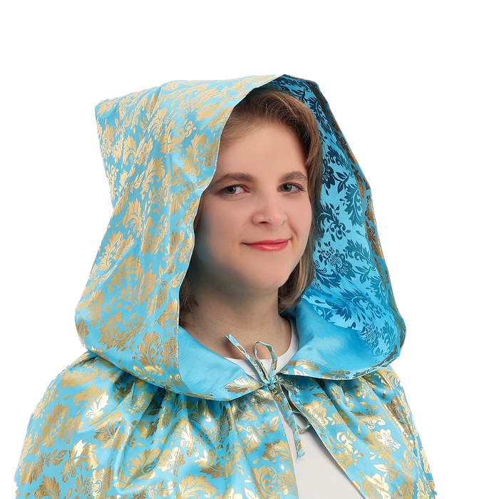 Карнавальный плащ взрослый, длина 120 см, атлас, цвет прозрачный с узорм