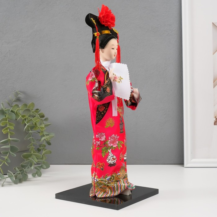 Кукла коллекционная "Китаянка в национальном платье с платочком" 32х12,5х12,5 см