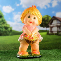 Садовая фигура "Девочка с цветами средняя" 25х23х49см Садовая фигура "Девочка с цветами средняя" 25х23х49см