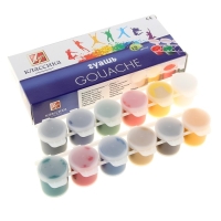 Гуашь 12 цветов х 20 мл "Классика", блок-тара Гуашь 12 цветов х 20 мл "Классика", блок-тара