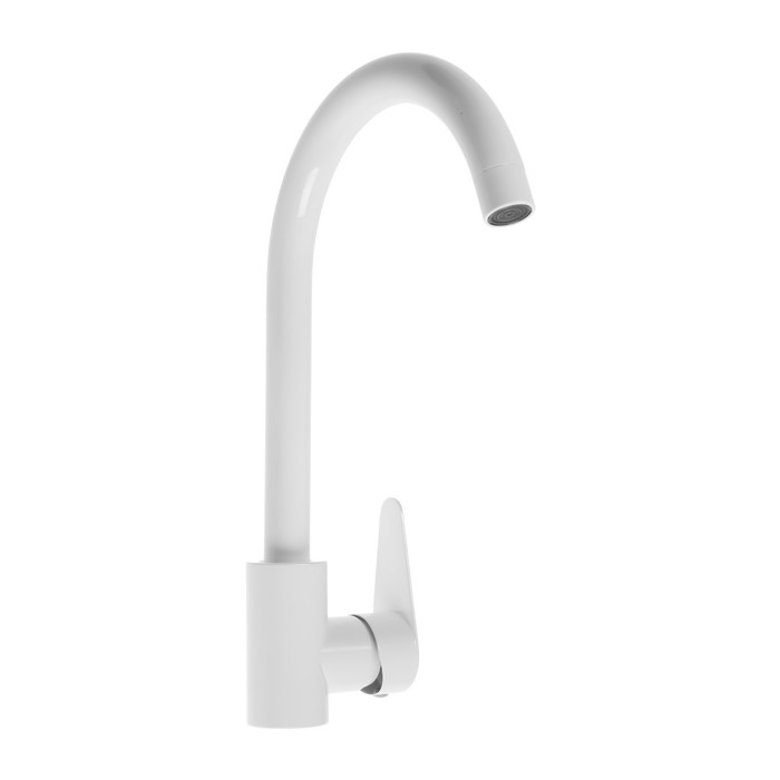 Смеситель для кухни ZEIN Z2504, однорычажный, картридж 40 мм, нержавеющая сталь, белый Смеситель для кухни ZEIN Z2504, однорычажный, картридж 40 мм, нержавеющая сталь, белый