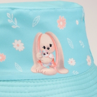 Панама детская для девочки «Зайка Лу», цвет голубой, р-р 54 Панама детская для девочки «Зайка Лу», цвет голубой, р-р 54