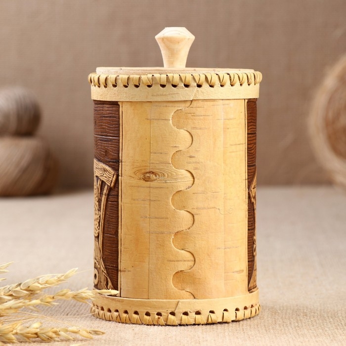 Туес &laquo;Дедушка и бабушка&raquo;, сахар,10х17,5 см, береста