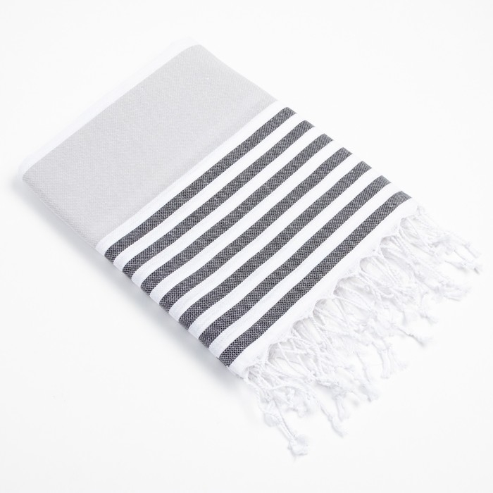 Пештемаль для пляжа, бани, сауны &laquo;Фортуна&raquo; 100х180 см, серый