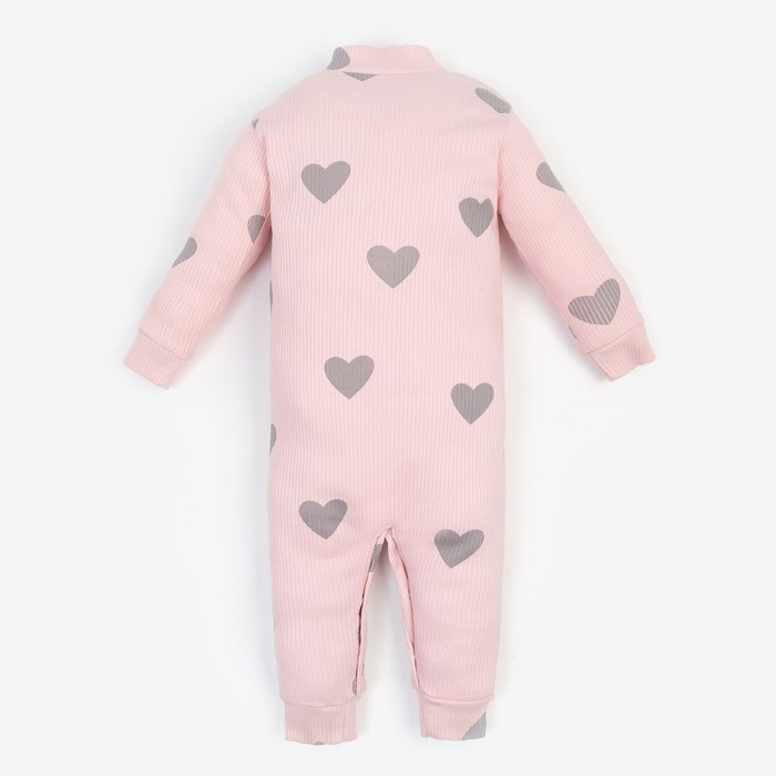 Комбинезон Крошка Я &laquo;Сердца&raquo;, рост 86-92 см, цвет розовый