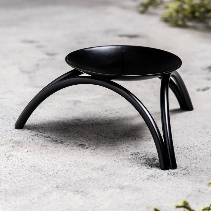 Подсвечник металл на 1 свечу Подсвечник металл на 1 свечу "Олимп", 4х11 см, черный